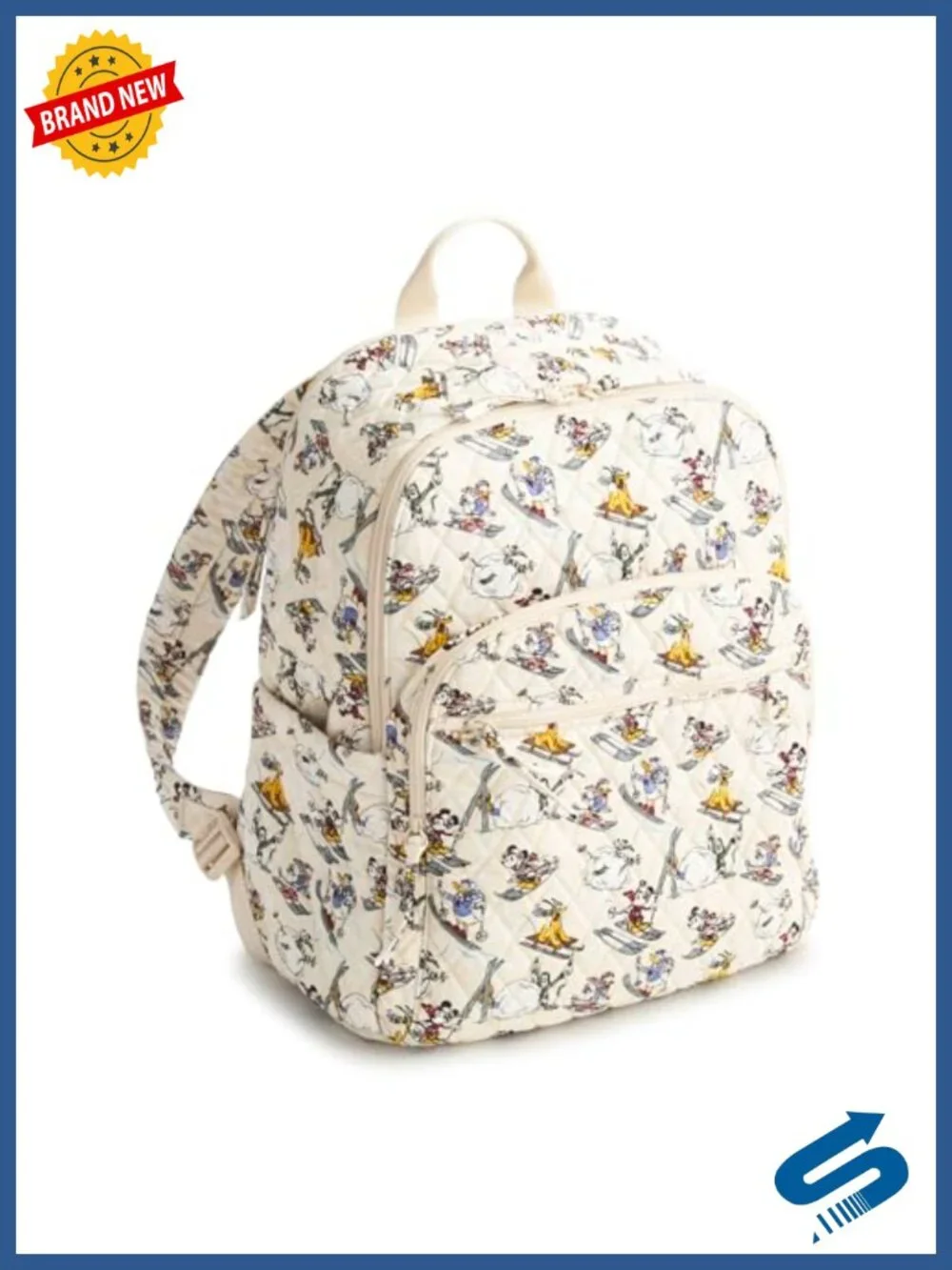 Quilted Cotton Laptop Backpack with Trolley Sleeve for Work & Travel